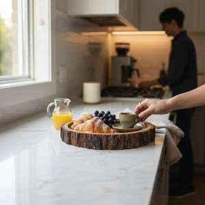 Tazón de Ensalada de Madera Hecho a Mano con Acabado Natural, Diseño Wabi Sabi, Sin Recubrimiento, Ecológico, para Servir Alimentos, por Curio Craft - Product Image 3