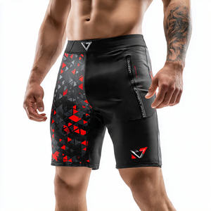 Shorts de yoga à compression par sublimation OEM pour hommes, shorts de sport à taille élastique, shorts de compression 100% polyester pour hommes - Product Image 2