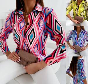 Camisa de punto vintage para mujer, nueva, de comercio exterior, informal, holgada, de manga larga con corte raglán, para otoño. - Product Image 6