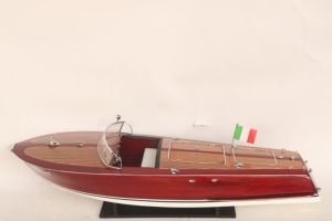 Bateau à moteur Riva Corsaro en bois fait main - Modèle de yacht italien classique vintage des années 1940 pour la décoration de la maison ou du bureau - Product Image 1
