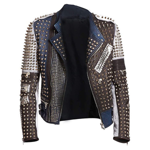 New Design Wholesale High Quality Customizes Fashion Leather Jacket <b>Men</b> Stand Collar Front Logo Waterproof Breathable - Product Image 3