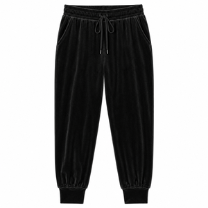 Womens Velour <b>Jogger</b> Sweatpants Elastic Waist Drawstring Plush <b>Velvet</b> High Waist Casual Streetwear Loungewear Sportswear ODM - Product Image 2