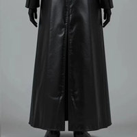 Manteau long gothique en similicuir PU noir pour femme, style steampunk, cosplay, tendance 2026