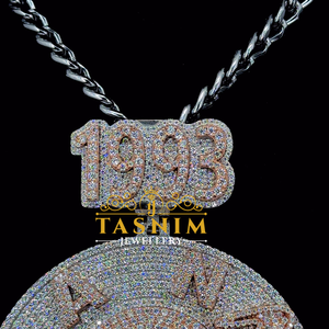 Pendentif vintage en moissanite, diamant jaune massif, bijoux hip-hop pour mariages, fêtes et cadeaux, disponible à prix avantageux - Product Image 2