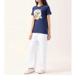 Camiseta informal de manga raglán ajustada para mujer, 100% de algodón, secado rápido, gran oferta, estampado superior en contraste para mujer - Product Image 3