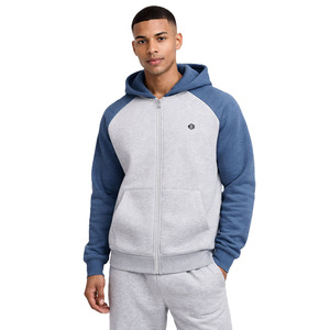 Sweat à capuche zippé à manches raglan pour homme, en mélange de coton, style streetwear, coupe décontractée, style survêtement, logo personnalisé - Product Image 1