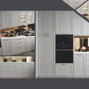 Gabinetes de Cocina Modulares de Madera Personalizados de Estilo Moderno con Puertas de Contrachapado - Fáciles de Limpiar e Instalar para Apartamentos, Villas y Hoteles - Product Image 3