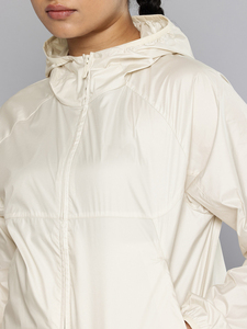 OEM Custom Womens Hooded <b>Waterproof</b> Windbreaker <b>Jacket</b> Sweat-Enhancing Lightweight Eco-Friendly Nylon Fabric Gym Workout - Product Image 2