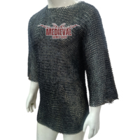 Haut de gilet en maille artisanal en acier doux à anneaux boutés, armure de chevalier pour adulte unisexe, costume de reconstitution historique et cosplay