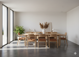 Fauteuil de salle à manger moderne en teck avec revêtement en microfibre pour la maison, l'extérieur, le salon, les repas - Product Image 6