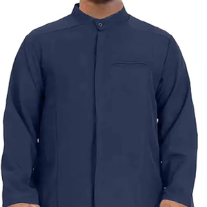 Wholesale Premium Cotton Stand Collar Modest Men's <b>Islamic</b> Eid Plus Size Loose Fit Floor Length Short Sleeve Quick Dry - Product Image 5