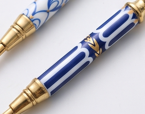 Finest <b>Gold</b> Plated Stainless Steel Tea <b>Spoons</b> With Blue Enamel Handle Oriental Design Long Handle Dishwasher Safe Cutlery Set - Product Image 2