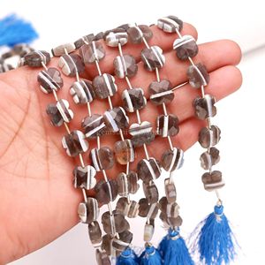 Natural Blue Boulder <b>Opal</b> Clover Beads 11MM 12MM Hand Carved Gemstone Beads For Jewelry Making 8 Inch Strand in Wholesale Bulk - Product Image 3