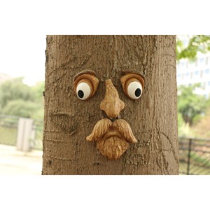 Pine Wood Traditional <b>Tree</b> <b>Face</b> Sculpture | Handcrafted Eco-friendly Durable Tabletop Wooden Figurines - Product Image 3