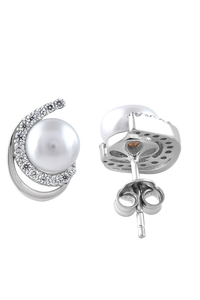 ต่างหูมุกและเพชร CZ เงินแท้ 92.5 รุ่น KLST-30237 - Product Image 4