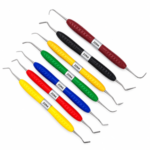 Kit d'instruments dentaires manuels en silicone pour composite, pointes interchangeables à double extrémité, multicolores, certifié C-Tick, pour modelage - Product Image 2
