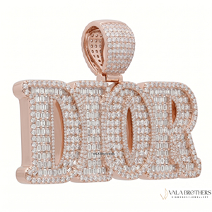 Custom Iced Out Vvs Moissanite <b>Name</b> <b>Chain</b> Pendant Man 18K Gold Baguette Lab Grown Diamond Hip Hop Letter Necklace Pendant - Product Image 5