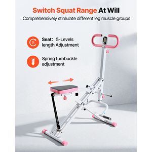 Sistema Palestra Domestica Pieghevole di Facile Montaggio: Macchina per Squat e Vogatore, Allenatore Glutei per Squat Profondi per Esercizi a Casa - Product Image 4