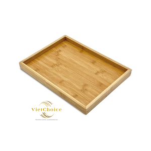 Vietchoice Solid Wood Single Storage Trays Lids Kitchen Bathroom Tableware Carved Design Rectangle Shape Customizable Size - Product Image 4