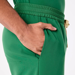 Medical Uniform Unisex Men V Neck Top Straight Pants Woven Cotton <b>Scrub</b> <b>Set</b> Custom Logo High Quality <b>Scrub</b> <b>Sets</b> - Product Image 3