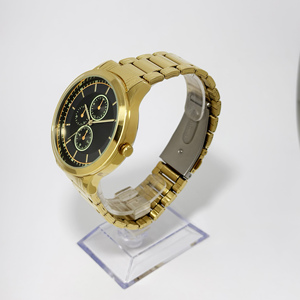 Reloj de Hombre Casual de Negocios 1073-B, Diseño Moderno con Esfera de 44 mm, Caja Redonda de Aleación, Acero Inoxidable Bicolor, Cuarzo Analógico - Product Image 4