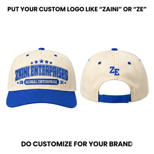 Gorra de 5 Paneles de Malla de Algodón de 280 GSM, Color Blanco Azulado, Bordado de Alta Densidad, Logotipo Personalizado, Impermeable, Unisex - Product Image 1