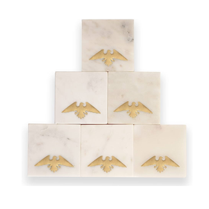 Eco-Friendly Marble <b>Table</b> Coasters Durable Washable Natural Stone Set for Dining and Kitchen Use Cut Technique - Product Image 1