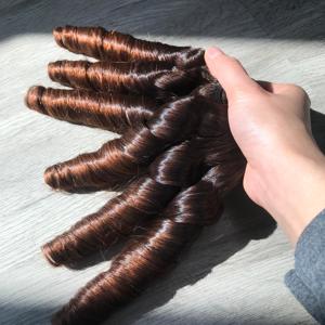 Meilleure qualité pour les extensions de cheveux humains vietnamiens ondulés naturels non traités brun ombre avec livraison rapide style bouclé plein d'entrain - Product Image 5