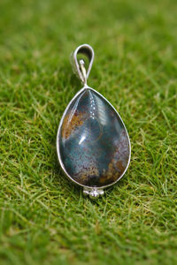 Pendentif en pierre de sang naturelle, argent sterling 925, plaqué or rose et or jaune, pendentif fait main, bijoux en pierre de sang, cadeau de Noël - Product Image 2