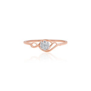 Anillo de diamante natural brillante de 0.07 quilates, corte brillante redondo, color HI, claridad VS SI, oro rosa, joyería fina, anillo de compromiso - Product Image 3