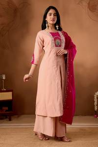 Anarkali Kurti pour mariage et occasions spéciales avec palazzo et dupatta - Product Image 3
