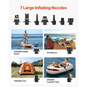 Pompa Ricaricabile per Paddle Board 20PSI, Pompa SUP a Doppio Stadio con Funzione Automatica di Gonfiaggio e Sgonfiaggio per Tavole Gonfiabili - Product Image 6