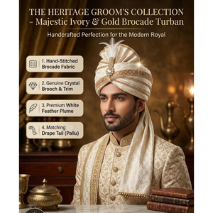 Turbante Kilangi Tradicional Hecho a Mano, Chapado en Oro, para Novios, Joyería de Moda Masculina para Bodas - Product Image 4