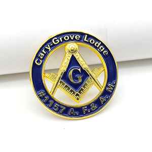 Wholesale Custom 3D <b>Gold</b> Plated Metal Casting Freemason Logo for Suit Collar <b>Clothes</b> Masonic Enamel Brooch Collection - Product Image 2