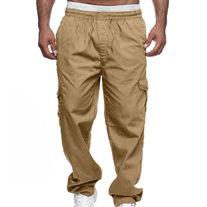 <b>Men</b> <b>Cargo</b> <b>Trousers</b> Custom Wholesale Casual Multi Pocket Streetwear Pants Elastic Waist OEM ODM Clothing Manufacturer Factory - Product Image 1