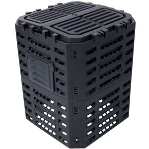 Grand composteur de jardin de 90 gallons (340 litres) à montage facile, en forme de feuille, fabriqué en plastique recyclé, produit de la terreau riche en nutriments - Product Image 2