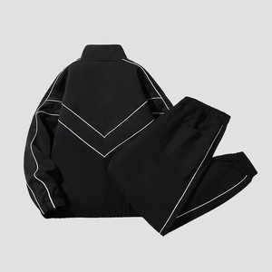 Conjunto Deportivo de Invierno para Hombre, Multicolor, Liso, con Sudadera con Capucha y Pantalones Deportivos, Color Negro - Product Image 6