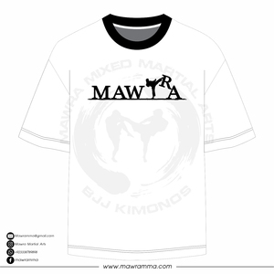 Camiseta blanca de manga corta para hombre Mawra con estampado de logotipo negro, corte regular, informal, cuello redondo, jersey de algodón, ropa de calle - Product Image 5