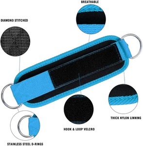 Professional Heavy Duty <b>Adjustable</b> Ankle Straps with Neoprene Padding and D <b>Ring</b> for Fitness Training - Product Image 3