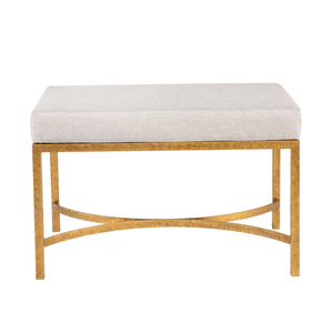 Modern Fabric Ottoman With Iron Frame And <b>Foam</b> Padding For Living Room Furniture - Product Image 5
