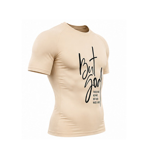 T-shirt de compression respirant et extensible pour homme, idéal pour le fitness, la gym et l'entraînement sportif – Personnalisation du logo, vente en gros, fabricant OEM - Product Image 4