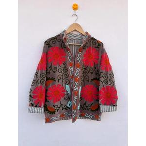 Chaqueta Reversible de Algodón Estilo Boho Suzani, Kimono Bordado, Abrigo Artesanal, Prenda Exterior Colorida para Festivales, Estampado Floral, Otoño/Invierno - Product Image 2