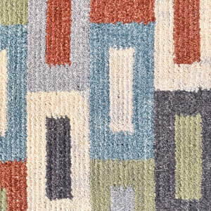 Tapis en laine moderne à poils épais, tufté à la main, antidérapant, écologique, avec bordure décorative florale multicolore personnalisée - Product Image 3