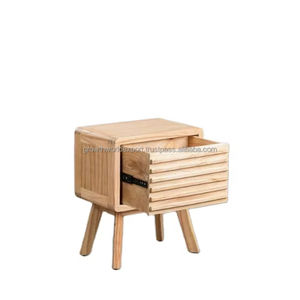 Mesa de Noche Flotante de Madera Maciza de Mango |   Estante de Pared para Dormitorio de Madera con 2 Cajones |   Mueble de Almacenamiento Moderno para Dormitorio - Product Image 1