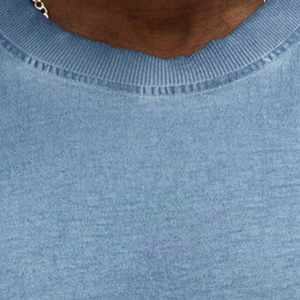 T-shirt décontracté pour homme en coton délavé bleu, coupe classique, manches courtes, col rond, style streetwear, 100 % coton, couleur unie, mode estivale, usage quotidien - Product Image 5