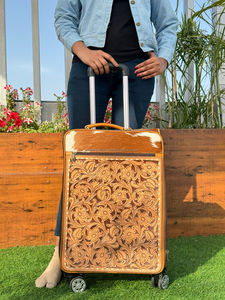 Nuevas bolsas de equipaje de cuero de vaca occidental hechas a mano, gran oferta, bolsas de carrito de cuero genuino, maletas de viaje de gran tamaño Unisex - Product Image 3