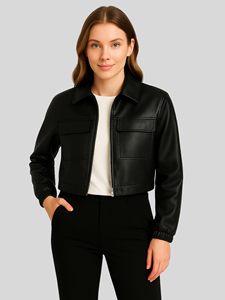 Veste en cuir pour femme, design tendance, veste unie en cuir pour femmes et filles, veste avec logo personnalisé OEM - Product Image 6