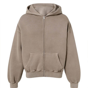 Wholesale Custom Men's Heavyweight Cotton Fleece <b>Zip</b>-<b>Up</b> Hoodie Winter Breathable Streetwear Casual Style <b>Zip</b> <b>Up</b> Hoodie - Product Image 1