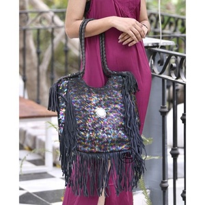 LW Summer Rattan Straw Purse Beach <b>Handbags</b> for Women Bamboo Handmade Ladies Bag Vintage Gift <b>Chains</b> Tassel Embroidery Cross - Product Image 5