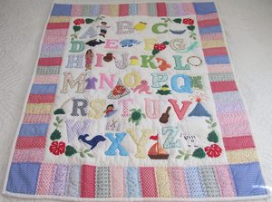 Bindian <b>Handmade</b> Multicolor Hawaiian <b>Quilts</b> With Alphabet Letters Work 100% Cotton <b>Quilts</b> For Home, Hotel, Occasions Decor - Product Image 4